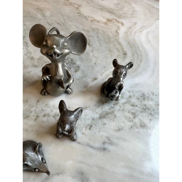 Lot of vintage pewter Mouse figurines figures - Picture 3 of 10